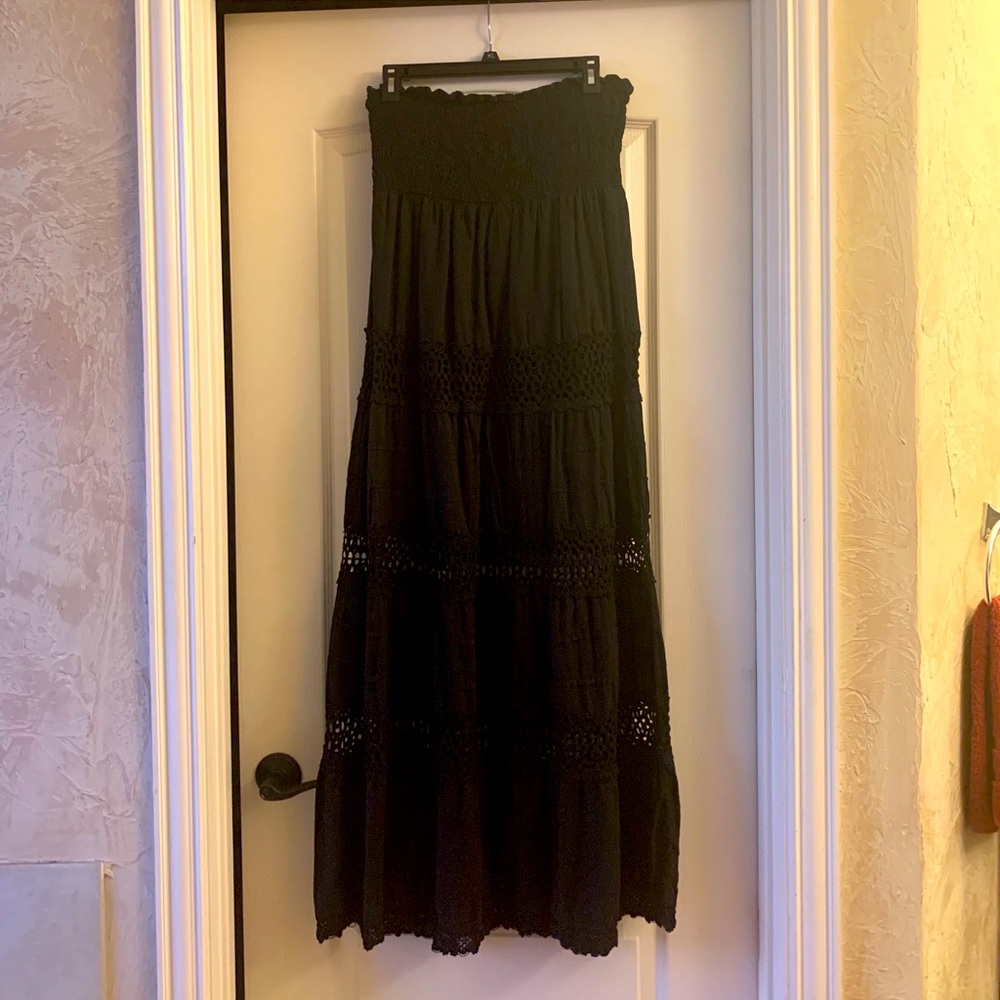 Black strapless maxi dress